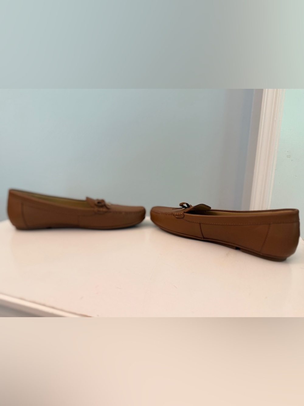 Michael Kors Leather Loafers Bow Detail Brown Size 9M - Picture 10 of 10